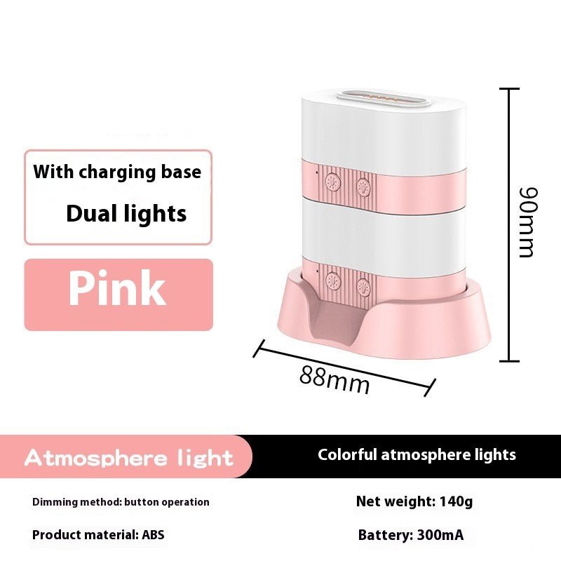 Creative Magnetic Ambient Night Light, Rechargeable Portable Lamp for Bedroom, Outdoor & Couple Decoration