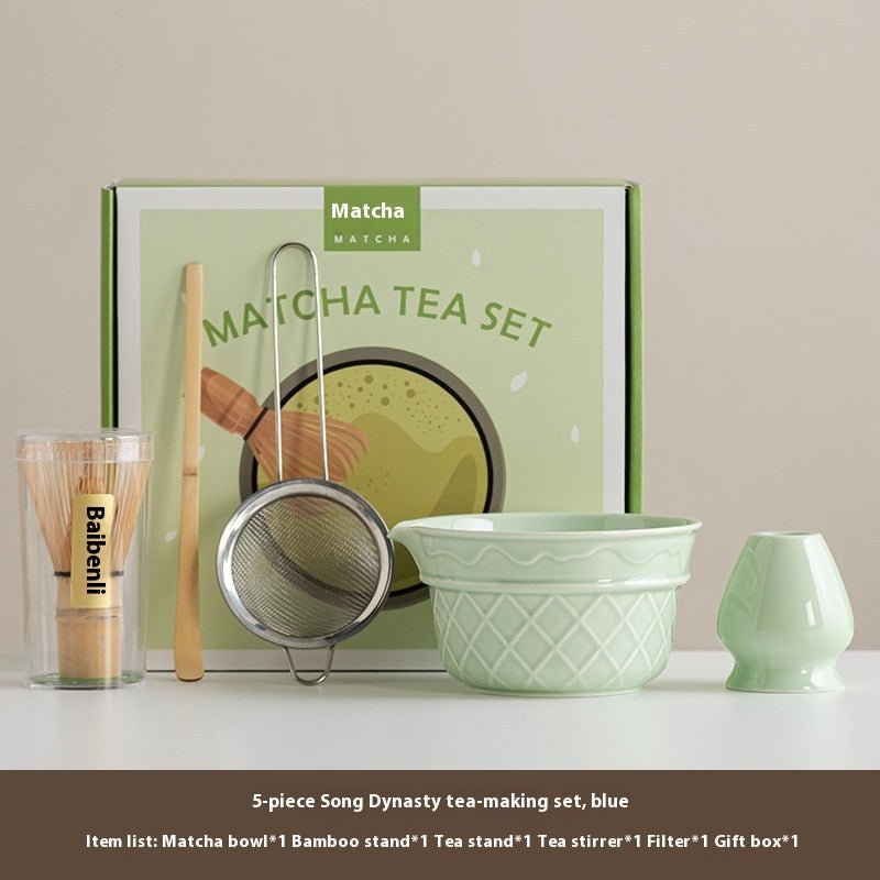 Premium Matcha Tea Ceremony Set with Ice Cream-Shaped Bowl