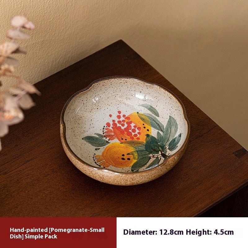 Hand-Painted Ceramic Fruit Snack Plates – Small Decorative Plates for Tea & Appetizers