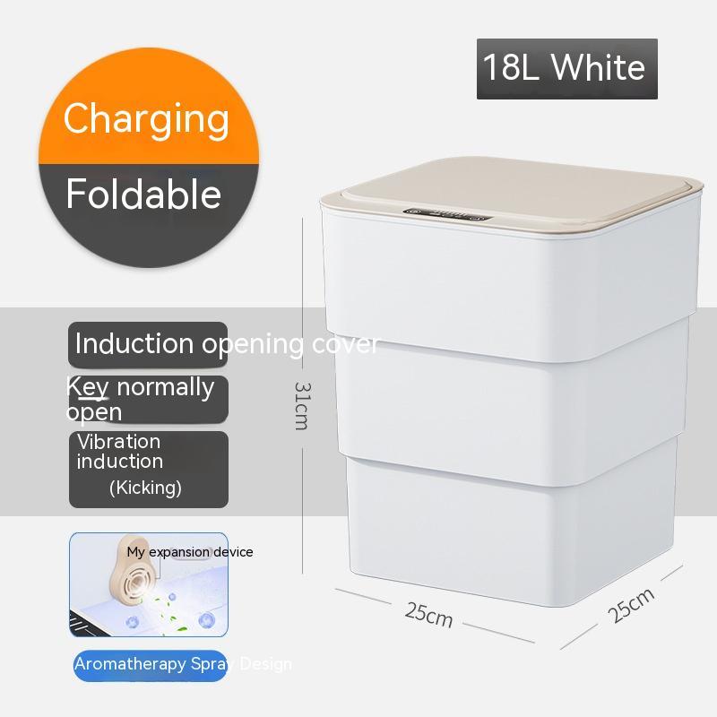 Smart Induction Trash Can with UV Sterilization, Automatic Sensor Bin