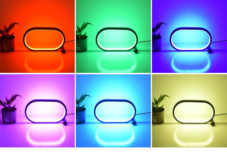 Modern Oval LED Desk Lamp, USB-Powered with Touch Control and Dimmable Light