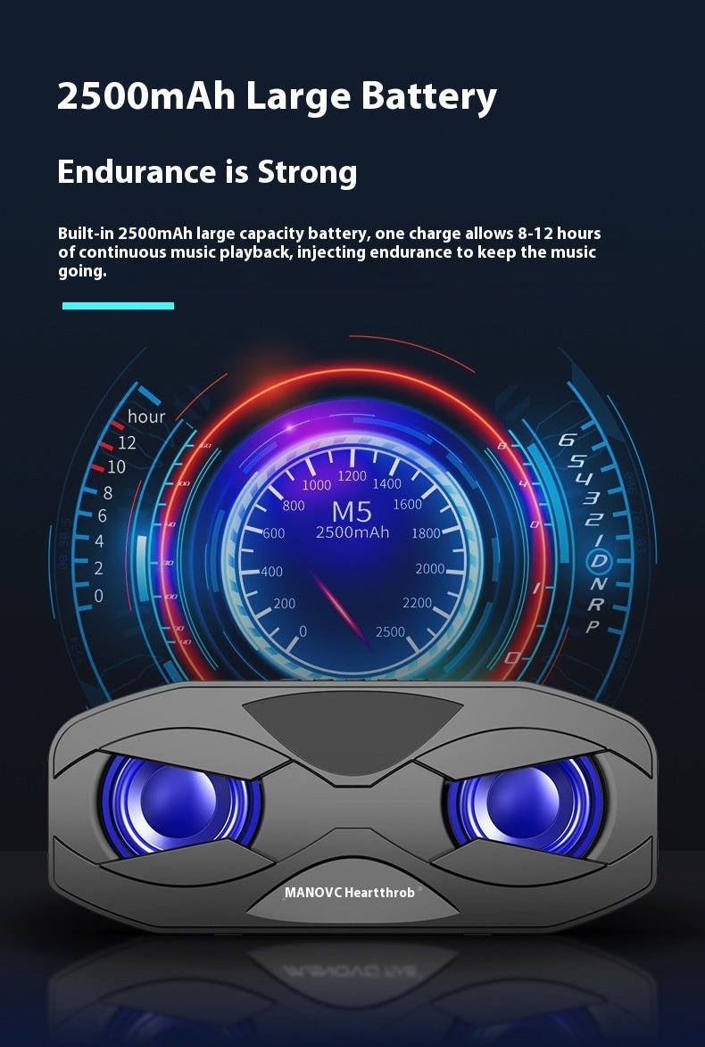 Portable Bluetooth 5.0 Speaker with FM Radio, Colorful LED Lights, Subwoofer