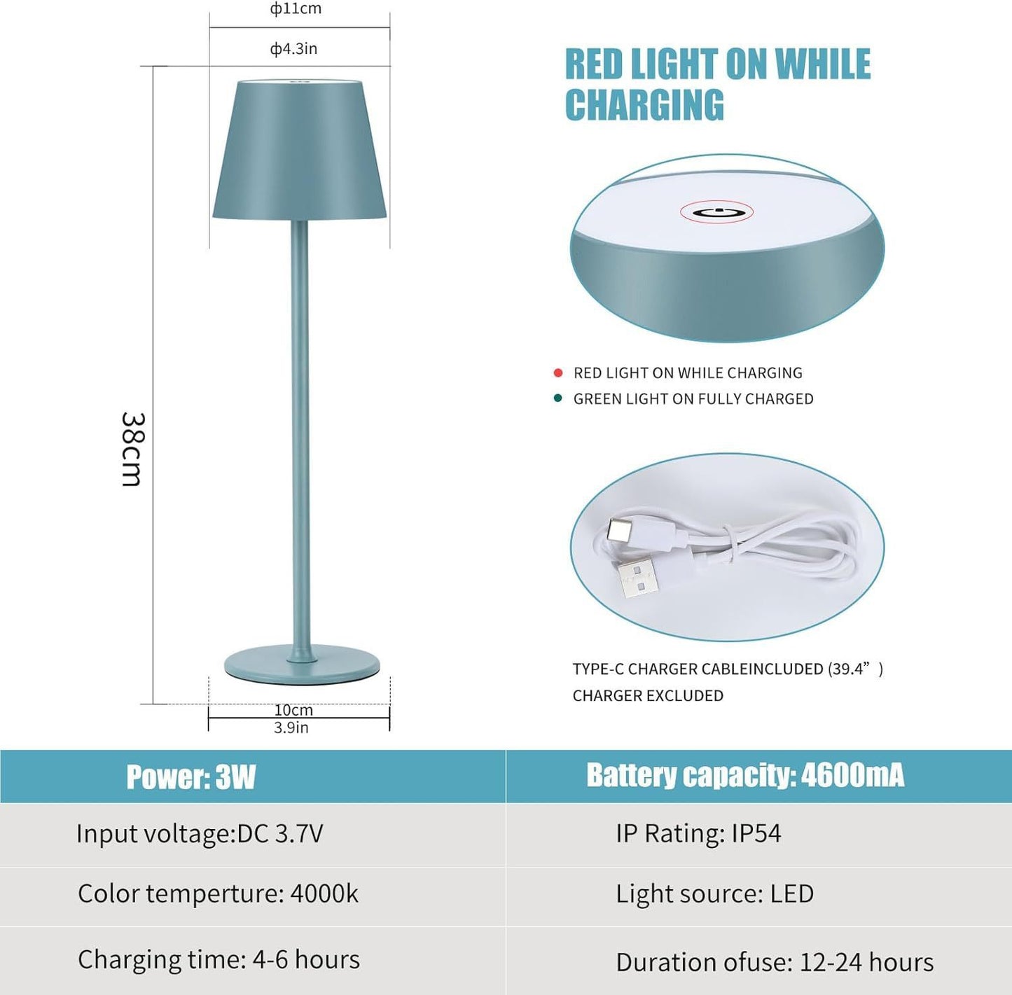 Waterproof Rechargeable Table Lamp – Creative LED Bedside & Desk Light for Home & Outdoor Use