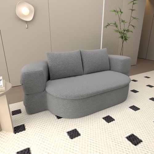 Folding Sofa Bed, Convertible Futon Sleeper Bed, 2-in-1 Foldable Floor Mattress With 2 Pillows, Breathable High-Density Foam Lazy Couch, Comfy Lounge Chair, Twin Size, Light Gray