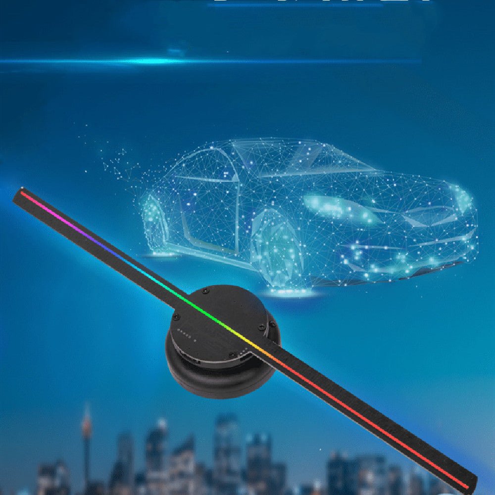 3D Holographic LED Projector Fan, Luminous Sign Light for Shops & Decor