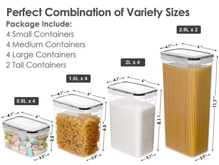 24-Piece Airtight Food Storage Container Set – Kitchen Pantry Organization - DonoHome