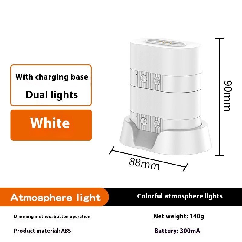 Creative Magnetic Ambient Night Light, Rechargeable Portable Lamp for Bedroom, Outdoor & Couple Decoration