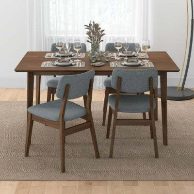 Carlos Solid Wood Dining Table (59.1″ × 35.5″, Mid-Century, Seats 4–6)