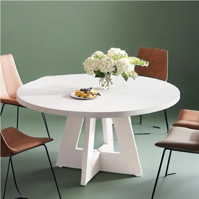 47 Inch Modern Round Dining Table with Sturdy Base - Perfect for Family Meals and Home Decor - DonoHome