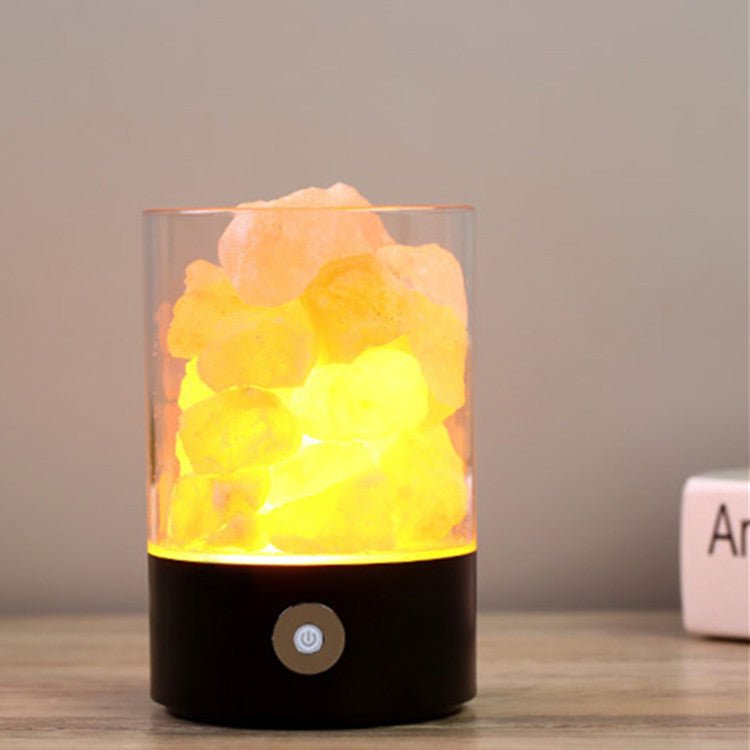 USB Crystal Himalayan Salt Lamp: 5 Color Changing Mood Light