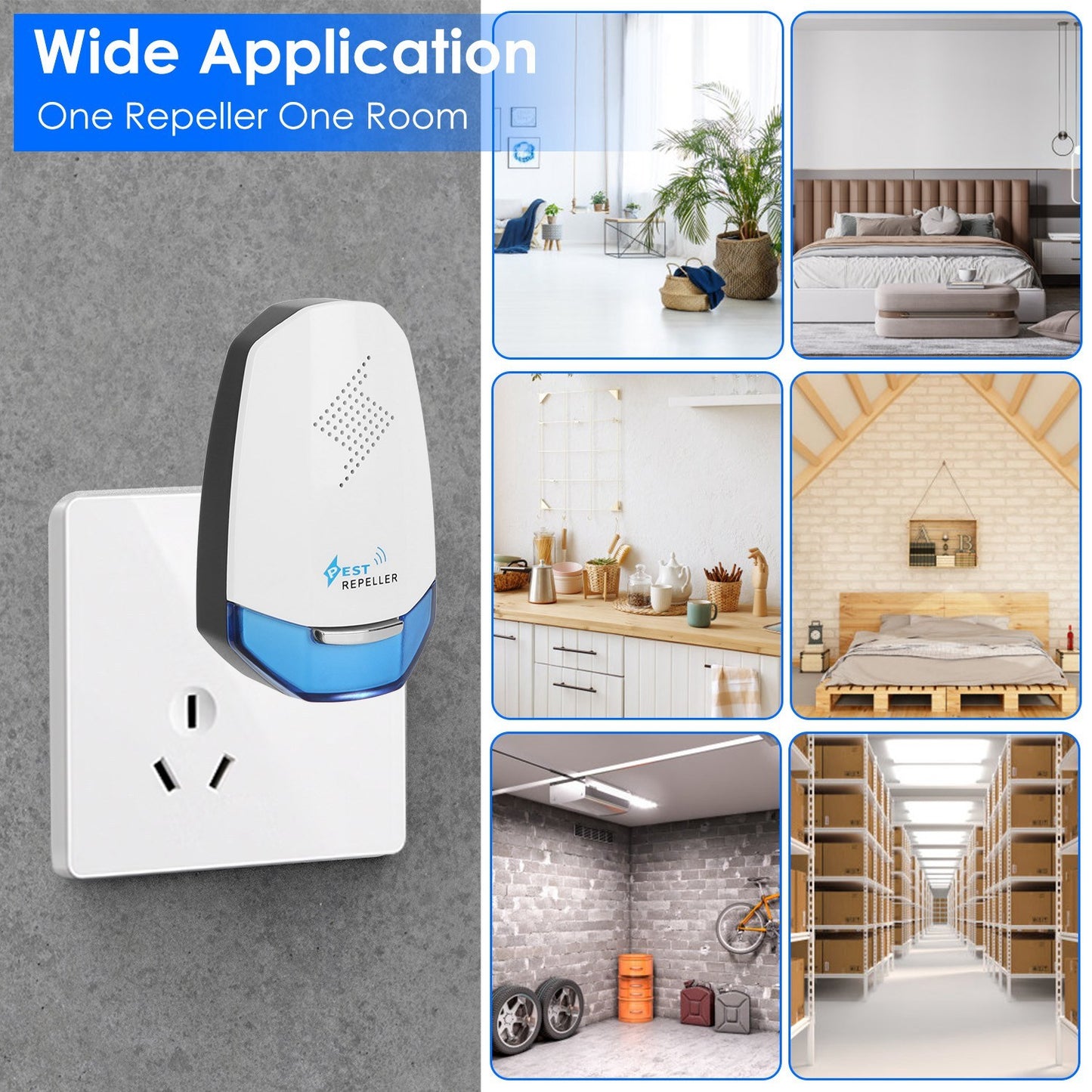 2 Pack Ultrasonic Pest Repeller With Night Light Plug In Pest Mice Repellent Indoor Roach Bed Bug Mouse Rodent Mosquito Killer For Bedroom Garage Warehouse Office