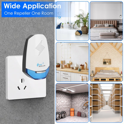2 Pack Ultrasonic Pest Repeller With Night Light Plug In Pest Mice Repellent Indoor Roach Bed Bug Mouse Rodent Mosquito Killer For Bedroom Garage Warehouse Office