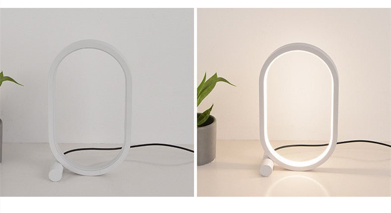 Modern Oval LED Desk Lamp, USB-Powered with Touch Control and Dimmable Light