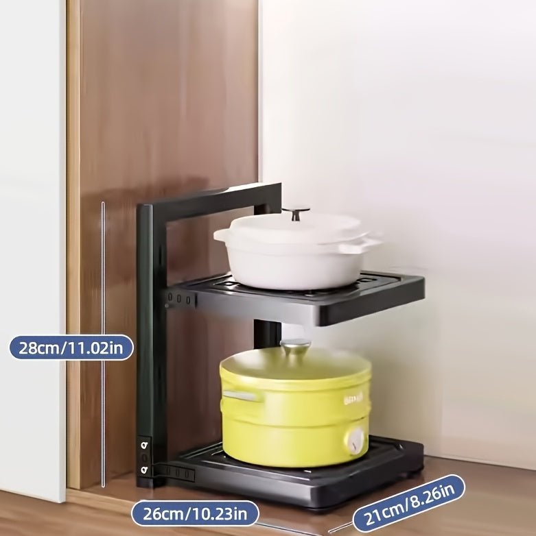 Multi-tiered Pot Rack – Adjustable 2/3/4 Tier Kitchen Organizer for Cookware & Countertop Storage - DonoHome