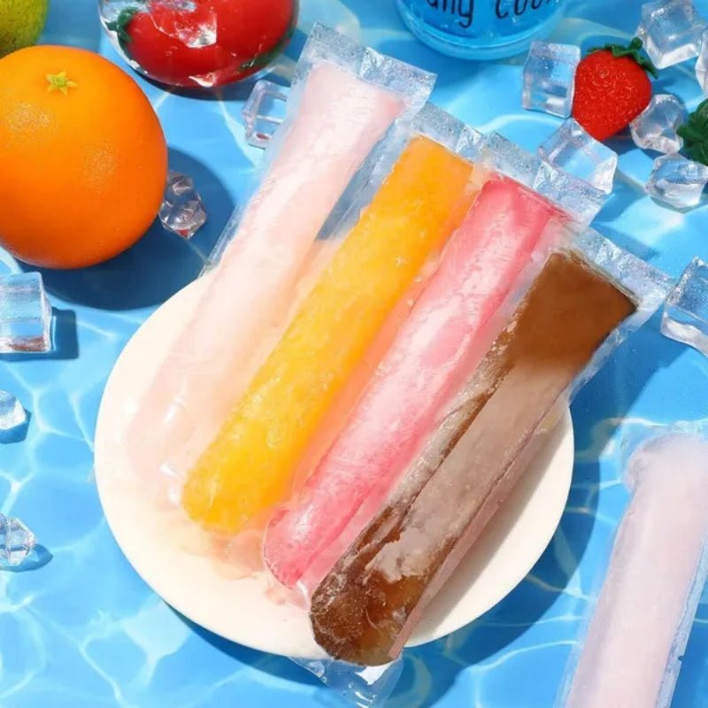 320 Pcs Ice Popsicle Mold Bags with Orange Funnels - BPA Free Freezer Tubes for Parties - DonoHome