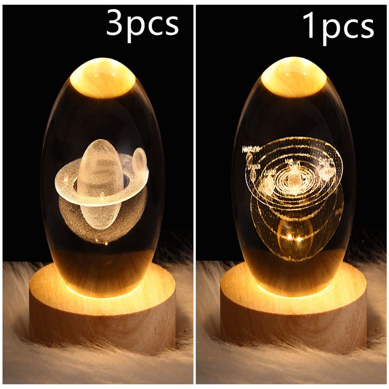 3D Galaxy Crystal Ball LED Night Light, Dimmable Table Lamp