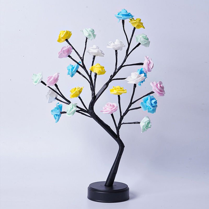 LED Rose Tree Table Lamp, USB-Powered Fairy Light for Home & Wedding Decor