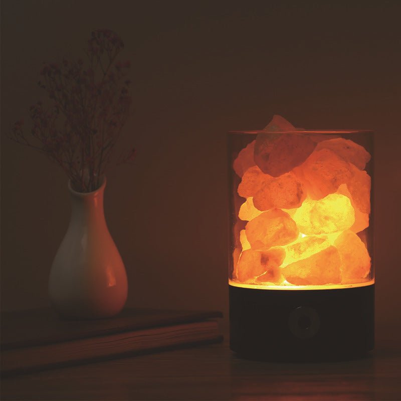 USB Crystal Himalayan Salt Lamp: 5 Color Changing Mood Light