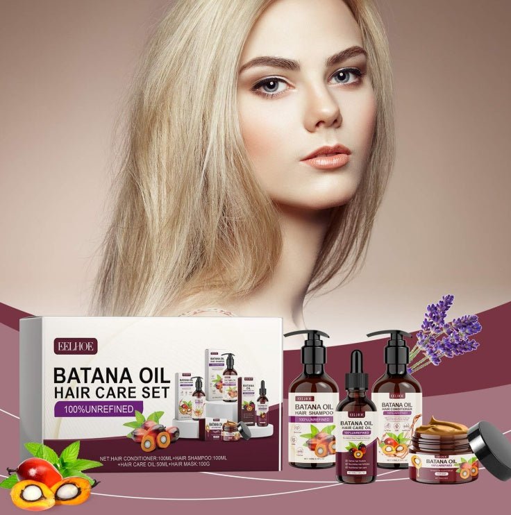 Batana Oil Voluminous Hair Care Set – Repairs Frizz, Nourishes Smooth Hair & Strengthens Hair Health