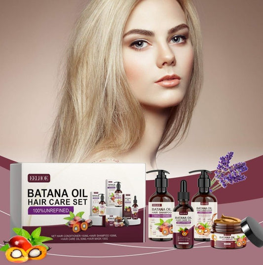 Batana Oil Voluminous Hair Care Set – Repairs Frizz, Nourishes Smooth Hair & Strengthens Hair Health