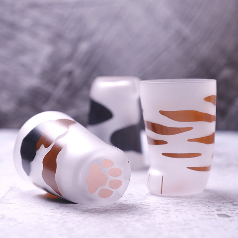 Creative Cat Paw Glass Mug – Cute Tiger Paw Design Coffee & Milk Cup