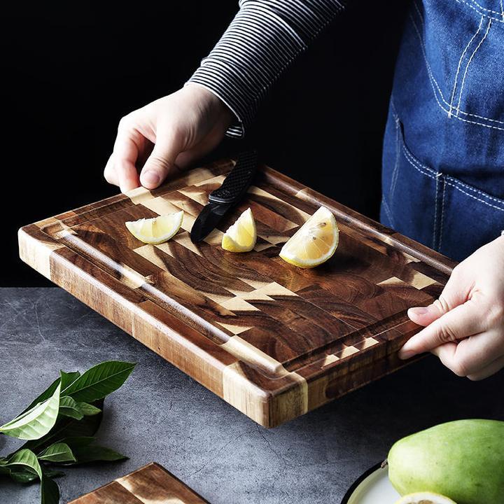 Solid Wood Parquet Cutting Board – Thick Kitchen Chopping Block for Household Cooking
