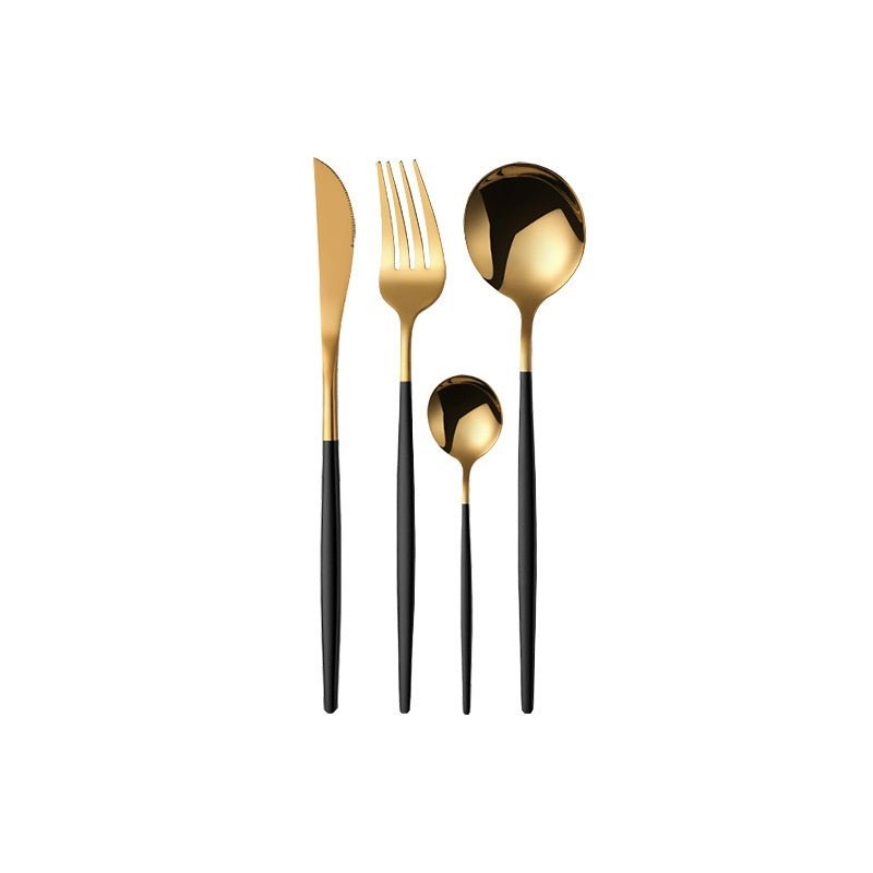 Stainless Steel 24-Piece Flatware Set – Titanium-Plated Knife, Fork & Spoon Gift Box