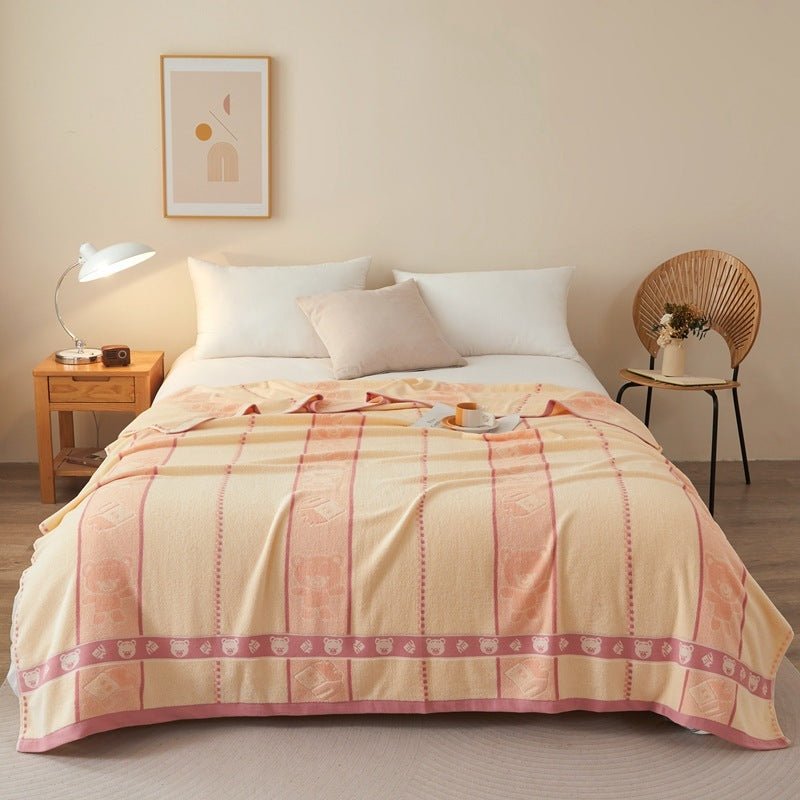 Thin Summer Cooling Duvet, Tassel Weave Cotton Blanket, for Air-conditioned Rooms