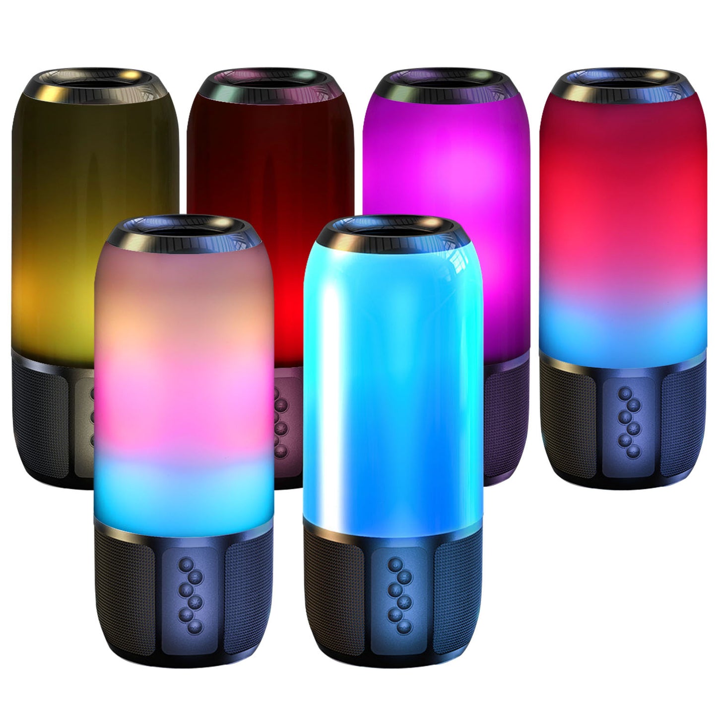 Wireless Portable Bluetooth Speaker with 6-Color LED Lights, TWS Stereo, Outdoor & Party Use