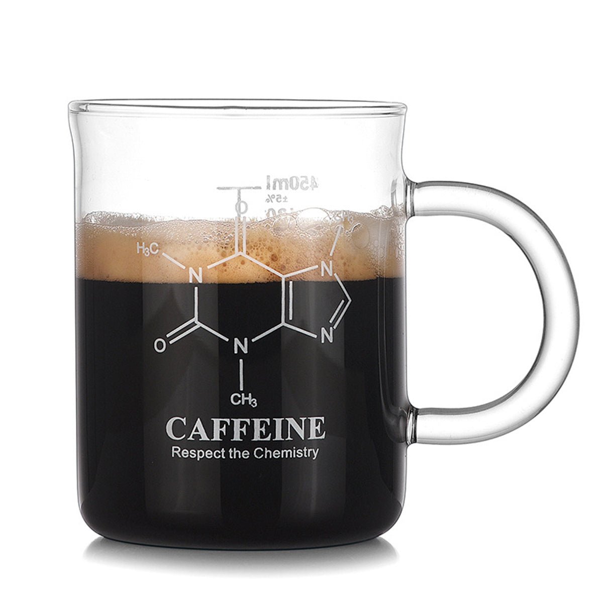 High Borosilicate Glass Coffee Cup – 1PC Clear Mug with Scale Marking