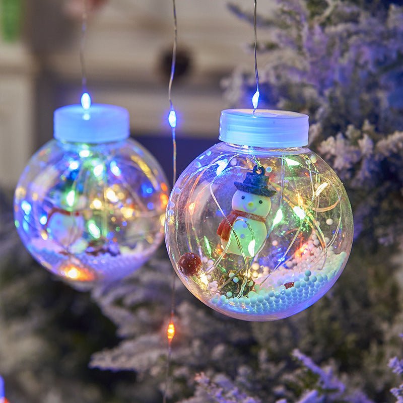 10 Pcs LED Christmas Curtain String Lights, Fairy Snowman Window Decoration