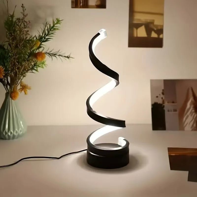 USB Spiral LED Desk Lamp – Modern Adjustable Table Light for Bedroom & Office Decor