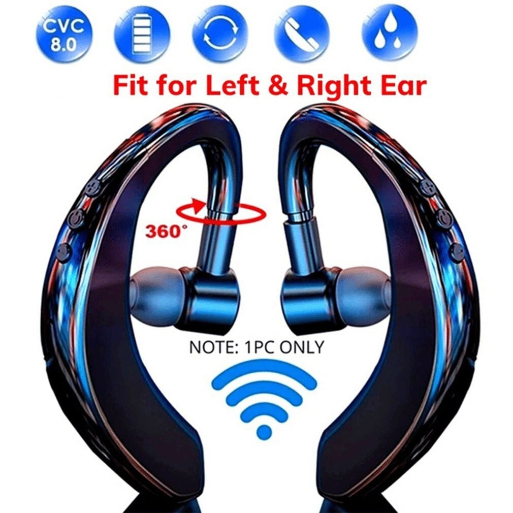 Wireless Bluetooth 5.0 Earpiece Headset with Noise Cancelling Mic for Driving & Truckers