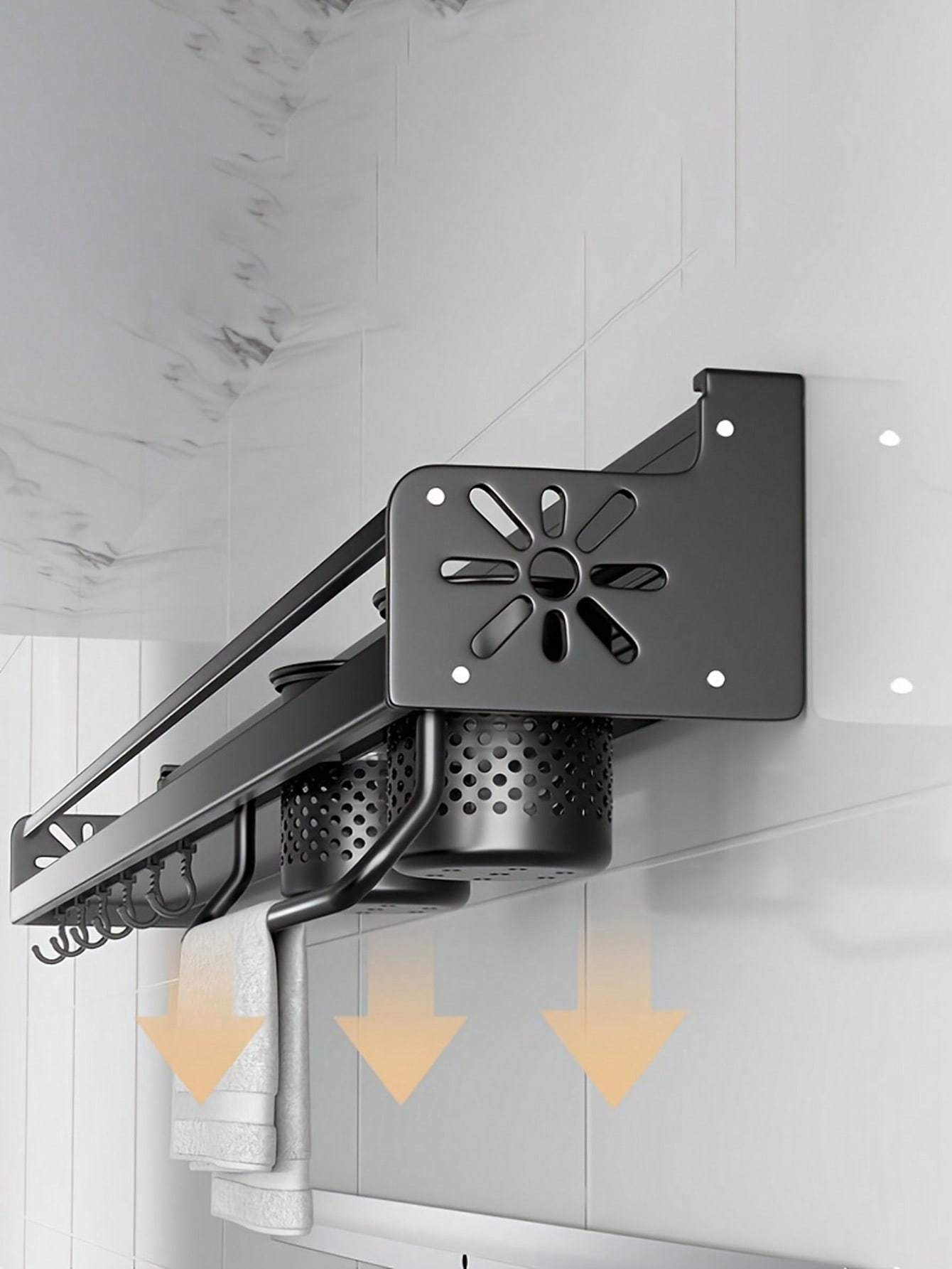 Compact Kitchen Wall Shelf with Multi-functional Storage - DonoHome