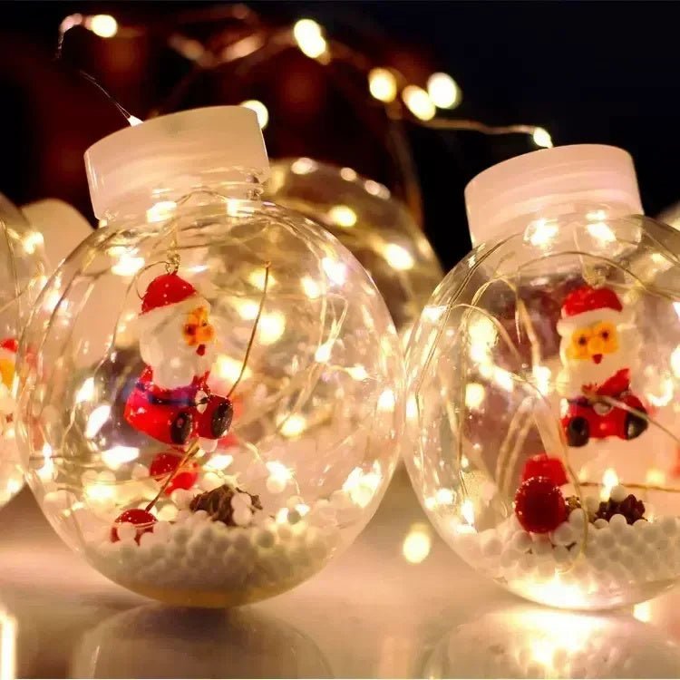10 Pcs LED Christmas Curtain String Lights, Fairy Snowman Window Decoration