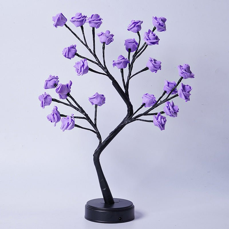 LED Rose Tree Table Lamp, USB-Powered Fairy Light for Home & Wedding Decor