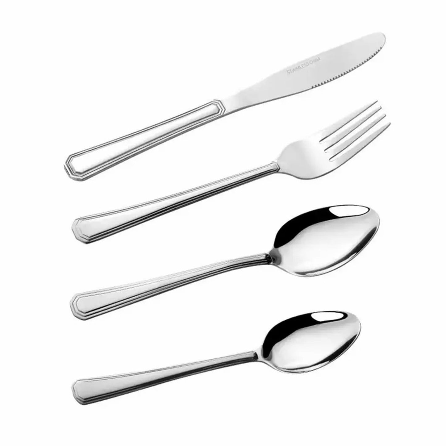 16-Piece Stainless Steel Flatware Set – Forks, Knives, Spoons & Teaspoons, Service for 4
