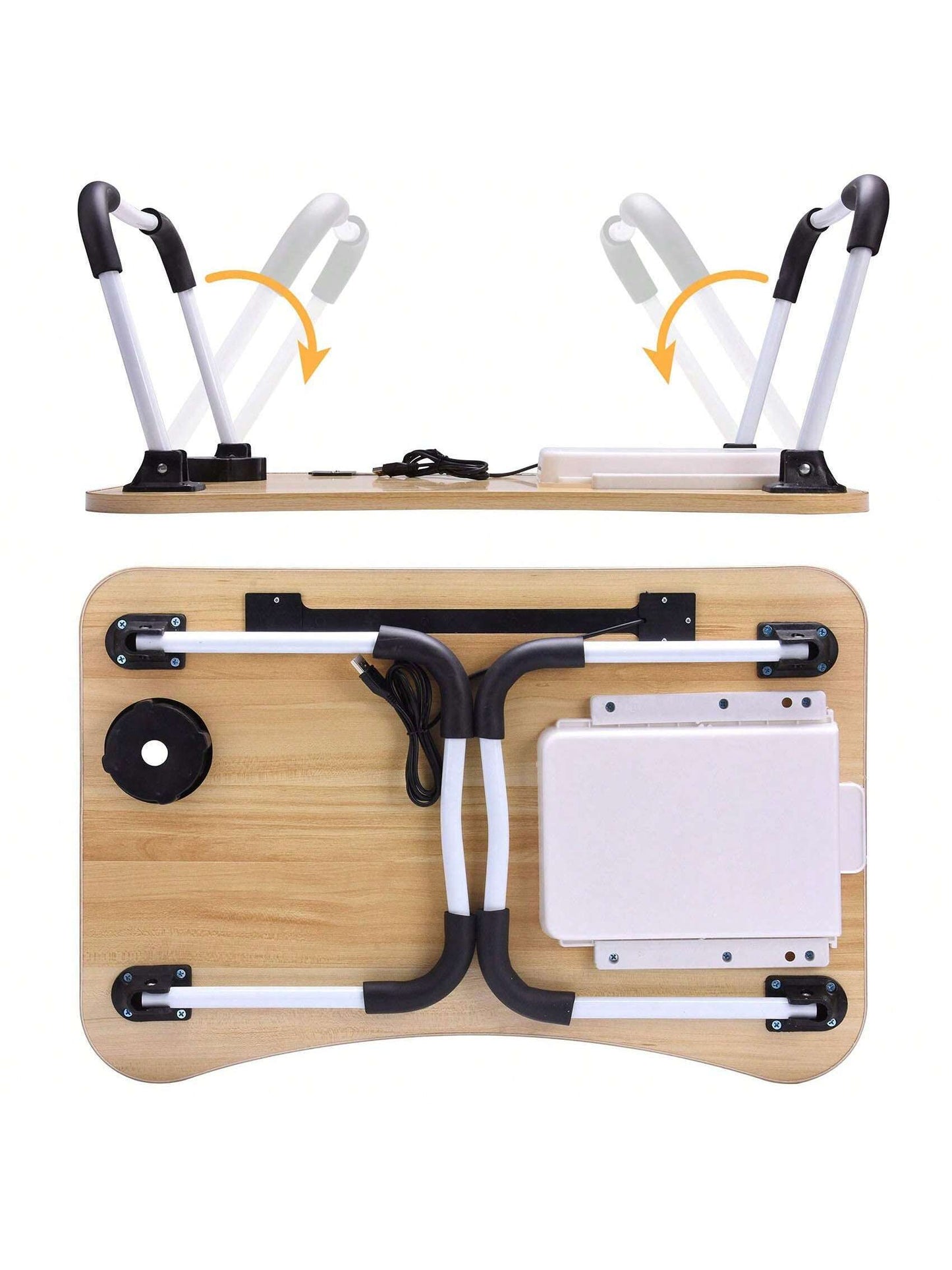 Portable Folding Laptop Desk with Cup Holder for Dorm, Bedroom, Office - Multifunctional Study Table - DonoHome