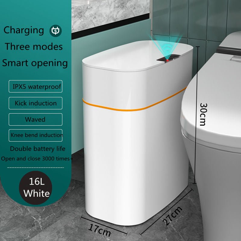 Smart Induction Trash Can with UV Sterilization, Automatic Sensor Bin