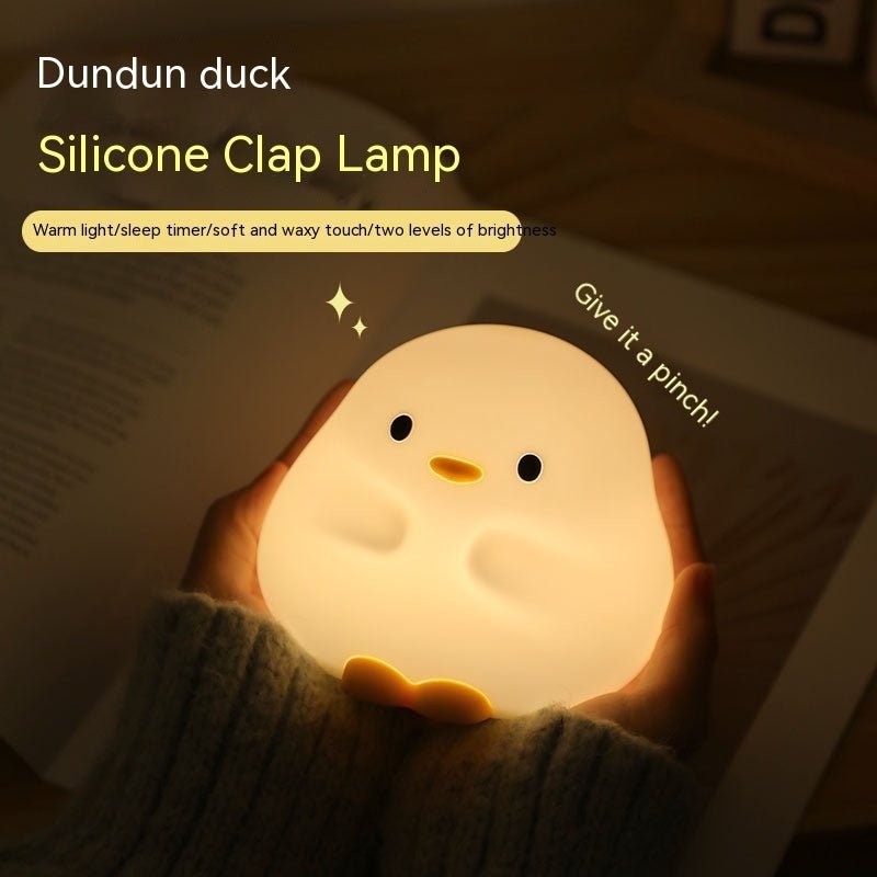 Cute Duck Silicone LED Night Light, USB Rechargeable with Touch Sensor & Timer