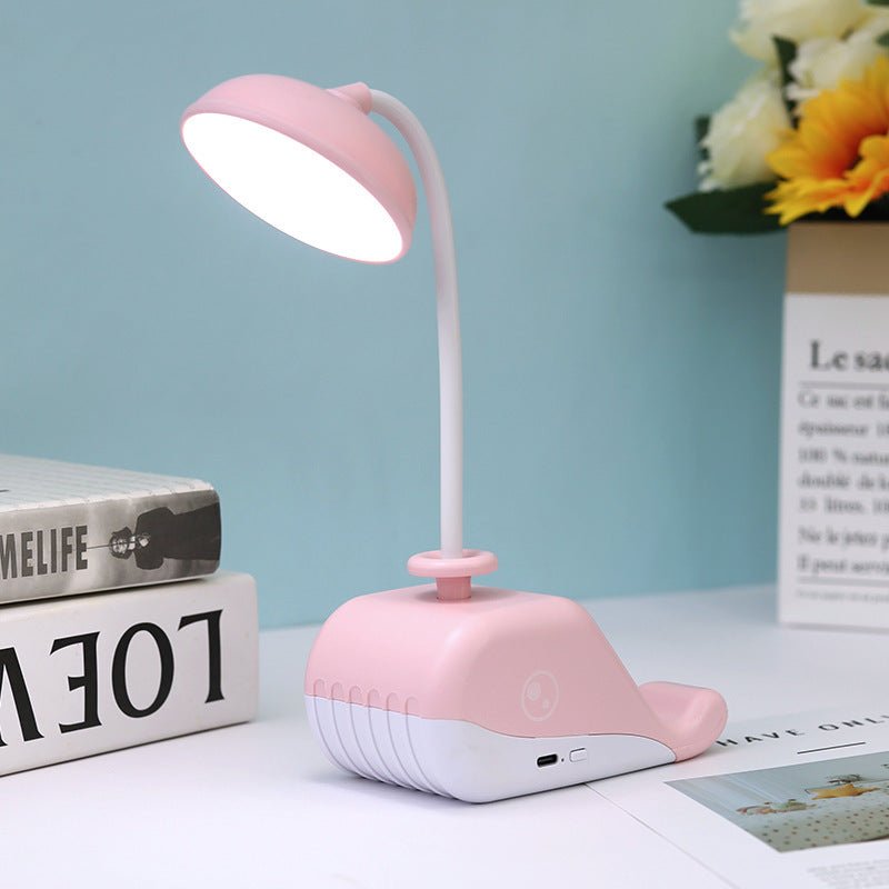 Cute Whale USB Rechargeable Desk Lamp – Portable LED Table Light for Kids & Home Decor