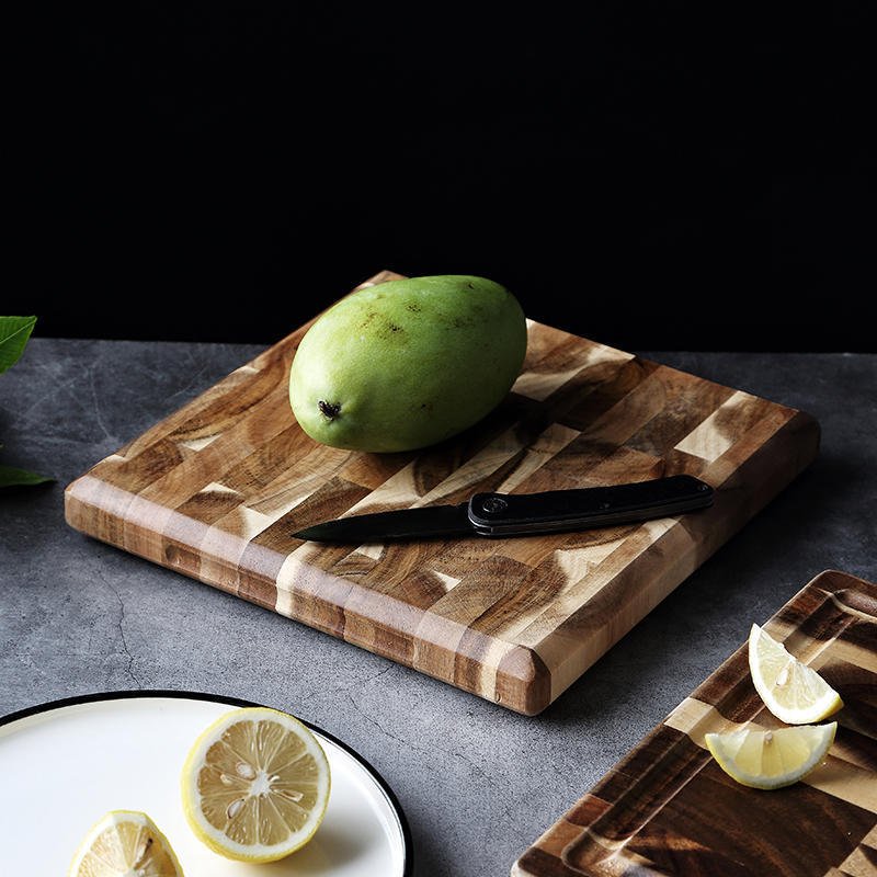 Solid Wood Parquet Cutting Board – Thick Kitchen Chopping Block for Household Cooking