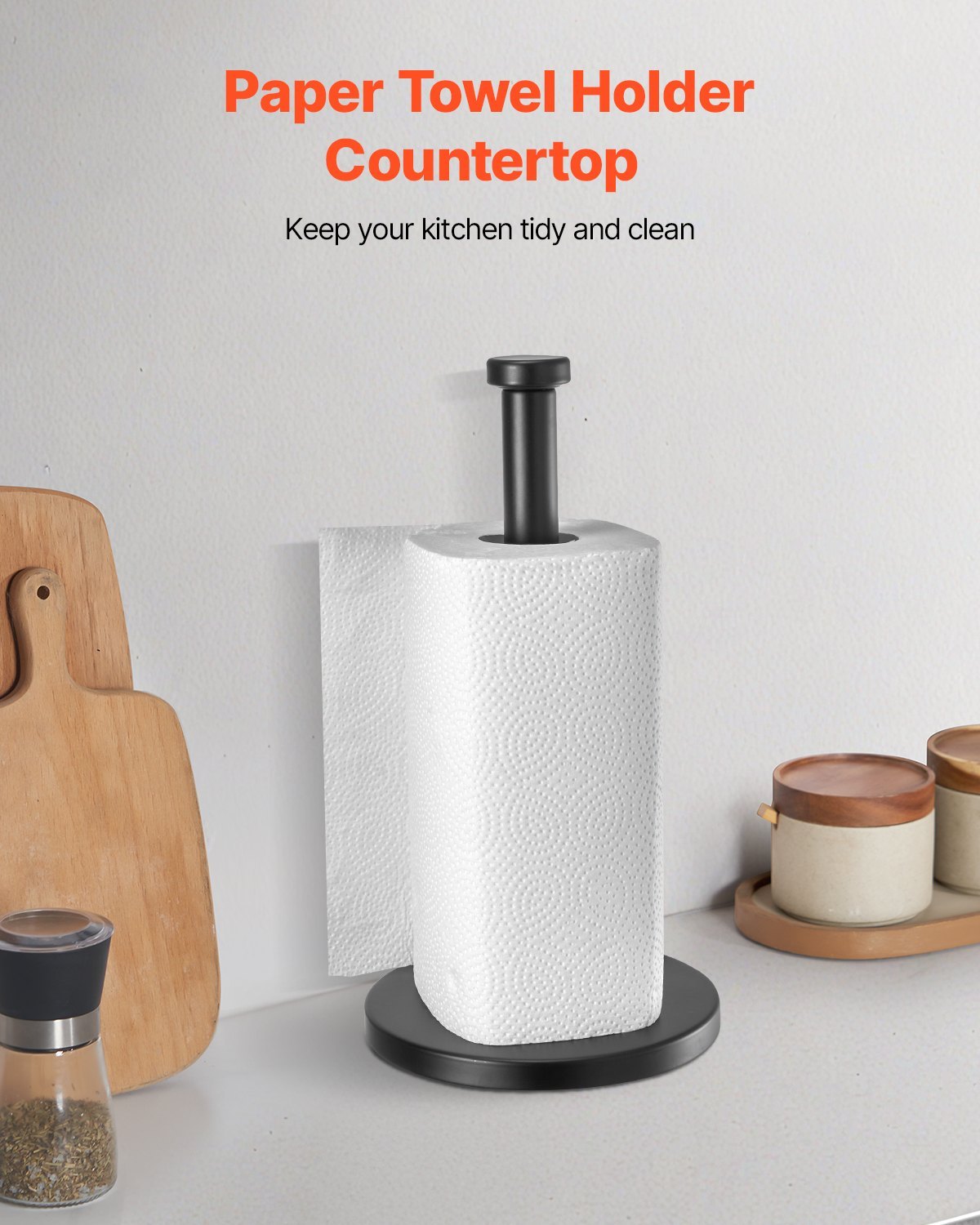 Stainless Steel Paper Towel Holder – Countertop Stand for Kitchen Organization