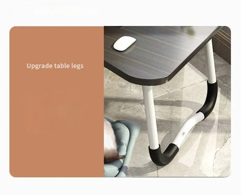 Folding Table with Cup Holder, Lightweight Bed Desk for Laptop - Perfect Space Saver! - DonoHome