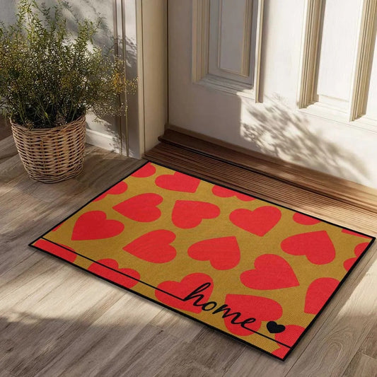 1 PC Heart Pattem Valentine's Day Non-Slip DoormatPerfect For Bedroom, Living Room,Bathroom, And Kitchen Entrances, Ldeal As A Gift, Party DecorationOr As A Floral Print FunRug