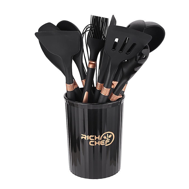 Non-stick Silicone Kitchen Utensil Set (12-Piece) with Holder