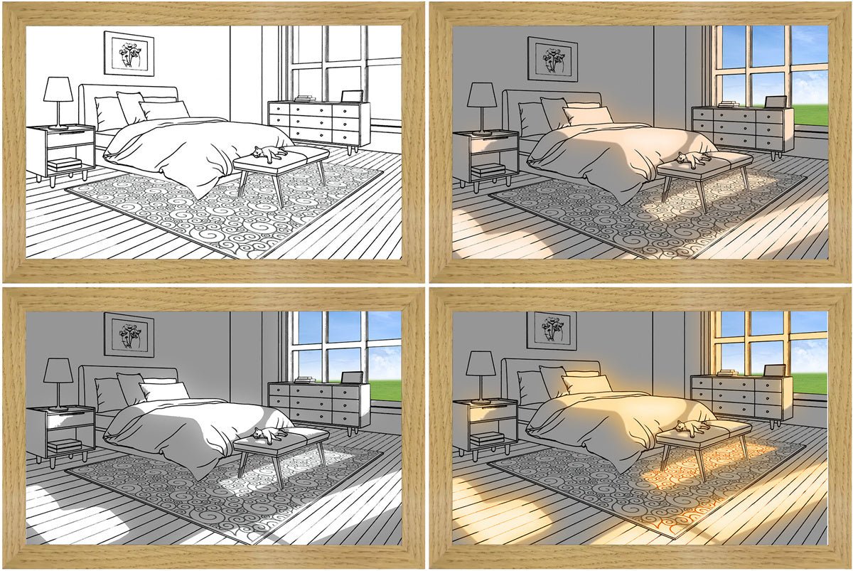 Creative LED Light Painting, Dimmable Decorative Wall Picture with USB Power