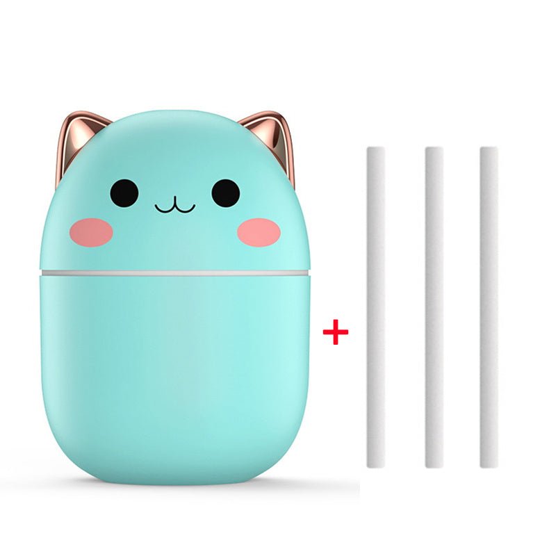 Cute Cat USB Air Humidifier & Aroma Diffuser with LED Light for Home & Car