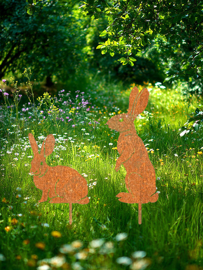 Metal Bunny Yard Stake – Easter Garden Decor for Lawn, Patio & Flower Bed