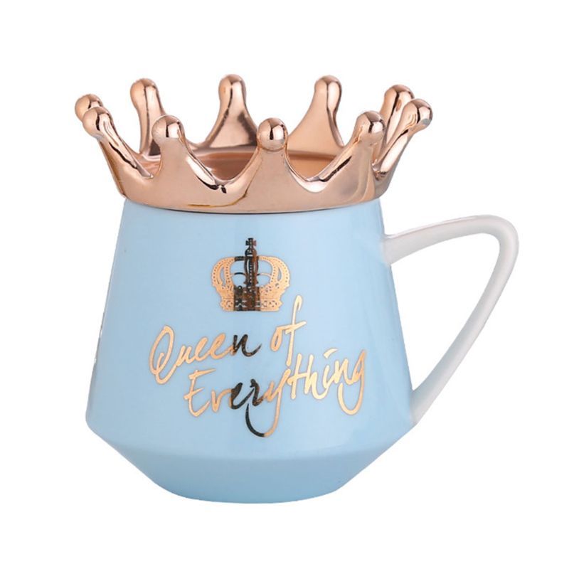 Crown Creative Ceramic Mug – Royal Style Coffee & Tea Cup with Lid
